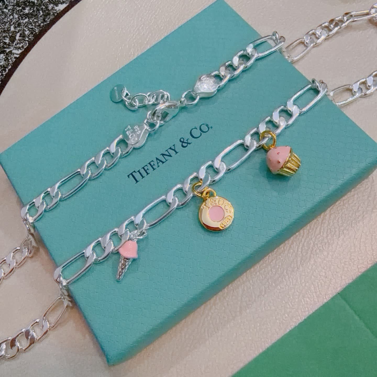 Tiffany & Co. Figaro Chain Necklace with Charm